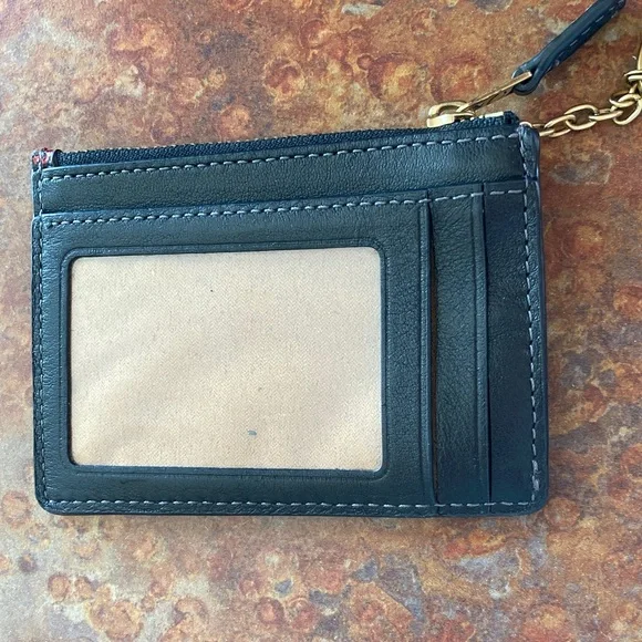 Coach Red and Black Tartan Plaid Key Card Holder - Picture 4 of 6